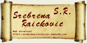 Srebrena Raičković vizit kartica